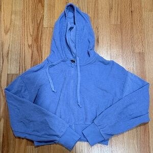 PacSun Periwinkle Cropped Zip-Up Hoodie